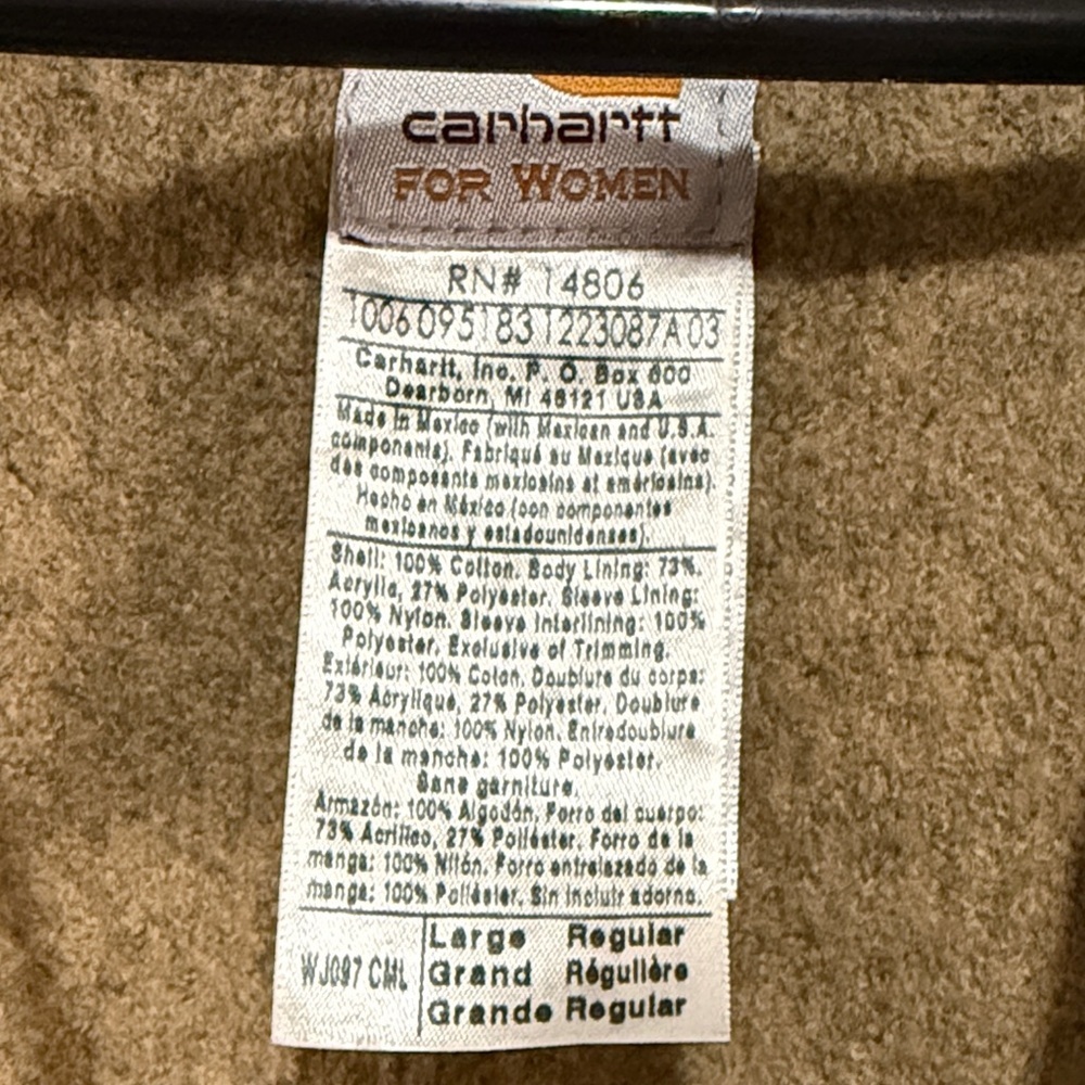 Vintage Detroit Women’s Carhartt Jacket W J097 CML Size Large - Picture 4 of 11